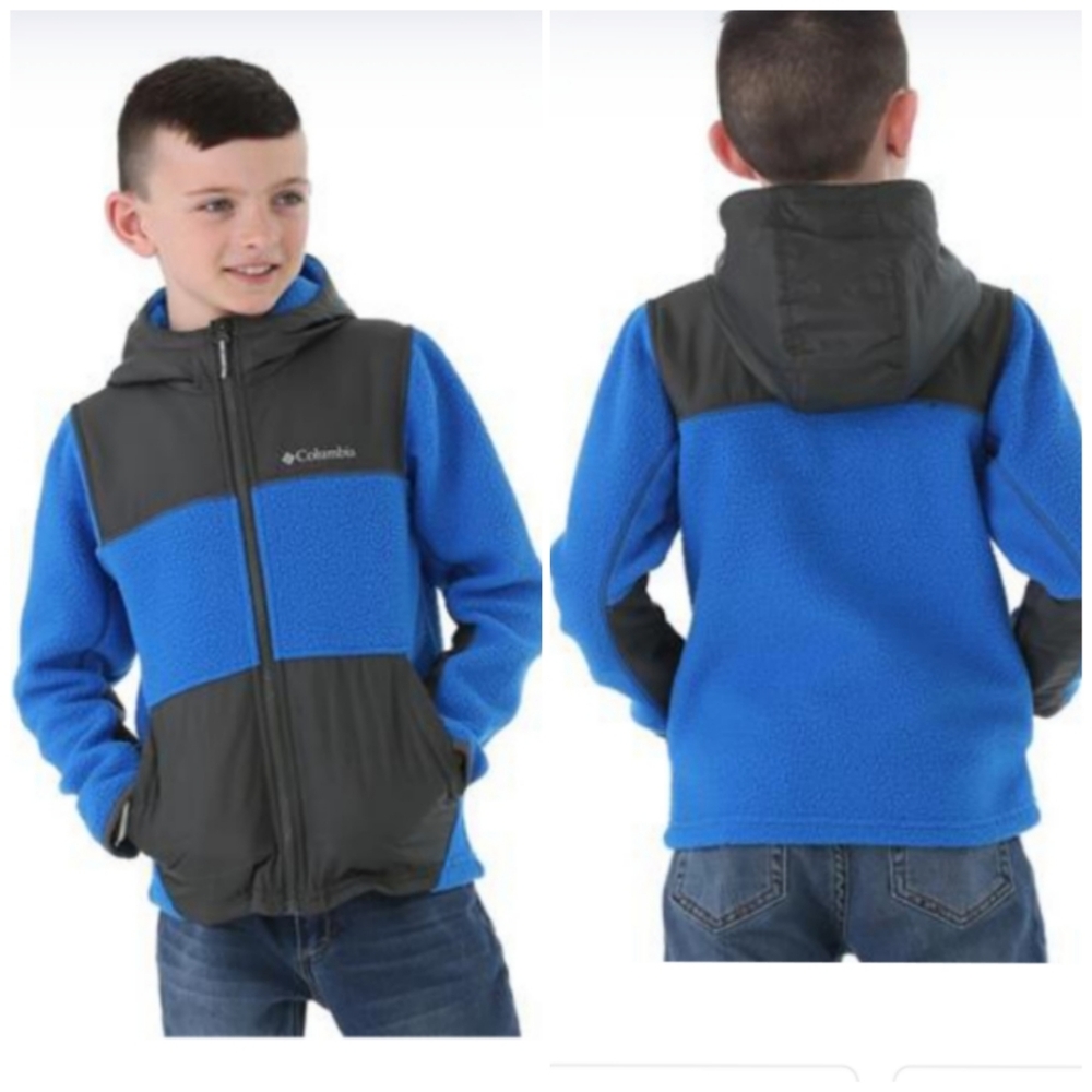 Columbia Rugged Ridge Sherpa Hybrid Full Zip Jacket Hooded Water Resistant
